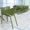 Compamia Sky Pro Stacking Dining Chair in Olive Green - Lifestyle 2 - Compamia Sky Pro Stacking Dining Chair in Olive Green - Lifestyle 2