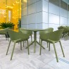 Compamia Sky Pro Stacking Dining Chair in Olive Green - Lifestyle 1