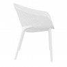 Compamia Sky Pro Stacking Dining Chair in White - Side View