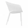 Compamia Sky Pro Stacking Dining Chair in White - Side View - Compamia Sky Pro Stacking Dining Chair in White - Side View