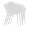 Compamia Sky Pro Stacking Dining Chair in White - Side and Stacked