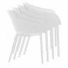 Compamia Sky Pro Stacking Dining Chair in White - Side and Stacked - Compamia Sky Pro Stacking Dining Chair in White - Side and Stacked