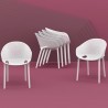 Compamia Sky Pro Stacking Dining Chair in White - Lifestyle 2