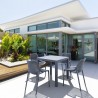 Air Square Dining Set with 4 Chairs Dark Gray