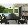 Artemis Resin Rectangle Dining Set with 6 arm chairs Black