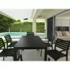 Artemis Resin Rectangle Dining Set with 6 arm chairs Black - Artemis Resin Rectangle Dining Set with 6 arm chairs Black