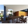 Artemis Resin Rectangle Dining Set with 6 arm chairs Brown