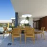 Ares Resin Rectangle Dining Set with 6 chairs Teak Brown - Ares Resin Rectangle Dining Set with 6 chairs Teak Brown