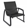 Compamia Pacific Club Arm Chair Black Frame Black Sling - Angled View