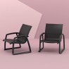 Compamia Pacific Club Arm Chair Black Frame Black Sling - Lifestyle 1