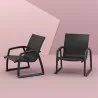 Compamia Pacific Club Arm Chair Black Frame Black Sling - Lifestyle 1 - Compamia Pacific Club Arm Chair Black Frame Black Sling - Lifestyle 1
