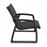 Compamia Pacific Club Arm Chair Black Frame Black Sling - Side Angled