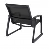 Compamia Pacific Club Arm Chair Black Frame Black Sling - Back Angle