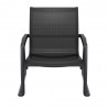 Compamia Pacific Club Arm Chair Black Frame Black Sling - Front
