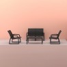 Compamia Pacific Club Arm Chair Black Frame Black Sling - Lifestyle 2