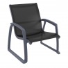 Compamia Pacific Club Arm Chair Dark Gray Frame Black Sling - Angled
