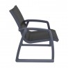 Compamia Pacific Club Arm Chair Dark Gray Frame Black Sling - Side