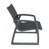 Compamia Pacific Club Arm Chair Dark Gray Frame Black Sling - Side - Compamia Pacific Club Arm Chair Dark Gray Frame Black Sling - Side