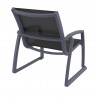 Compamia Pacific Club Arm Chair Dark Gray Frame Black Sling - Back Angled