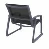Compamia Pacific Club Arm Chair Dark Gray Frame Black Sling - Back Angled - Compamia Pacific Club Arm Chair Dark Gray Frame Black Sling - Back Angled