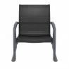 Compamia Pacific Club Arm Chair Dark Gray Frame Black Sling - Front - Compamia Pacific Club Arm Chair Dark Gray Frame Black Sling - Front