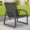 Compamia Pacific Club Arm Chair Dark Gray Frame Black Sling - Lifestyle 1
