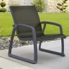 Compamia Pacific Club Arm Chair Dark Gray Frame Black Sling - Lifestyle 1 - Compamia Pacific Club Arm Chair Dark Gray Frame Black Sling - Lifestyle 1