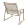 Compamia Pacific Club Arm Chair Taupe Frame Taupe Sling - Back Angled
