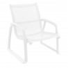Compamia Pacific Club Arm Chair White Frame White Sling - Angled