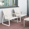 Compamia Pacific Club Arm Chair White Frame White Sling - Lifestyle 