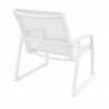 Compamia Pacific Club Arm Chair White Frame White Sling - Back Angled