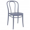Victor Resin Outdoor Chair Dark Grey - Angled View