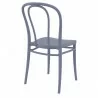 Victor Resin Outdoor Chair Dark Grey - Back Angle - Victor Resin Outdoor Chair Dark Grey - Back Angle
