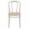 Victor Resin Outdoor Chair Taupe - Front - Victor Resin Outdoor Chair Taupe - Front