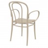 Victor XL Resin Outdoor Arm Chair Taupe - Back Angled