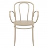Victor XL Resin Outdoor Arm Chair Taupe - Front
