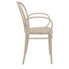 Victor XL Resin Outdoor Arm Chair Taupe - Side Angled