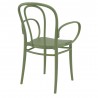 Victor XL Resin Outdoor Arm Chair Olive Green - Back Angled