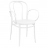 Victor XL Resin Outdoor Arm Chair White - Angled View