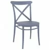 Cross Resin Outdoor Chair Dark Gray - Angled - Cross Resin Outdoor Chair Dark Gray - Angled