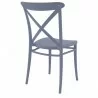 Cross Resin Outdoor Chair Dark Gray - Back Angle - Cross Resin Outdoor Chair Dark Gray - Back Angle