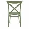 Cross Resin Outdoor Chair Olive Green - Back - Cross Resin Outdoor Chair Olive Green - Back