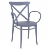 Cross XL Resin Outdoor Arm Chair Dark Gray - Angled