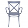 Cross XL Resin Outdoor Arm Chair Dark Gray - Front