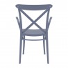 Cross XL Resin Outdoor Arm Chair Dark Gray - Back