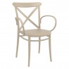 Cross XL Resin Outdoor Arm Chair Taupe - Angled