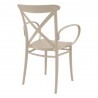 Cross XL Resin Outdoor Arm Chair Taupe - Back Angled