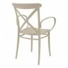 Cross XL Resin Outdoor Arm Chair Taupe - Back Angled - Cross XL Resin Outdoor Arm Chair Taupe - Back Angled