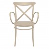 Cross XL Resin Outdoor Arm Chair Taupe - Front