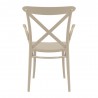 Cross XL Resin Outdoor Arm Chair Taupe - Back